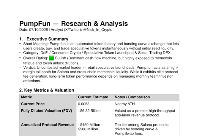 do a quick, deep crypto research in any project